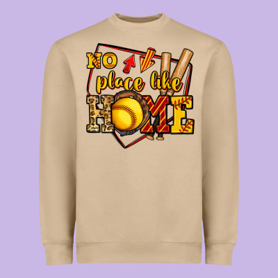 No Place Like Home Softball Heavyweight Sweatshirt Designed By Jasminsmagicworld