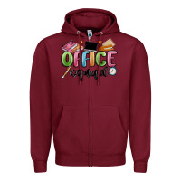 Burgundy office squad Zipper Hoodie - MaliasSmallBusiness