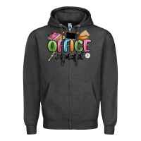 Charcoal Heather office squad Zipper Hoodie - MaliasSmallBusiness