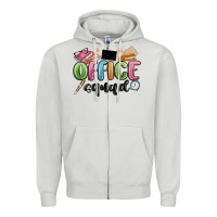 Dove Grey office squad Zipper Hoodie - MaliasSmallBusiness
