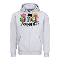 Heather Grey office squad Zipper Hoodie - MaliasSmallBusiness