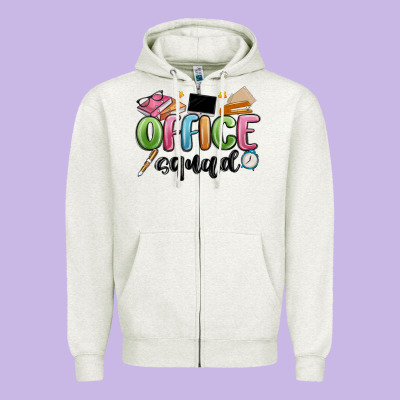 Office Squad Zipper Hoodie Designed By Maliassmallbusiness