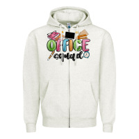 Oatmeal Heather office squad Zipper Hoodie - MaliasSmallBusiness