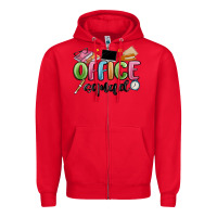 Red office squad Zipper Hoodie - MaliasSmallBusiness