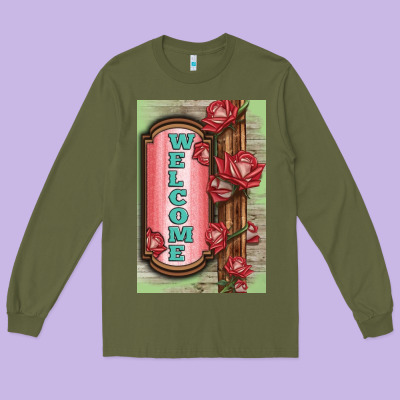 Western Red Roses Welcome Long Sleeve Tee Designed By Lillyallendesigns