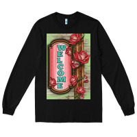 Black Western Red Roses Welcome Long Sleeve Tee - LillyAllenDesigns
