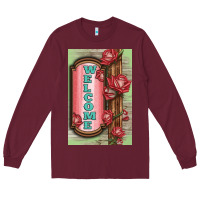 Burgundy Western Red Roses Welcome Long Sleeve Tee - LillyAllenDesigns