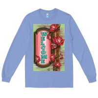 Colony Blue Western Red Roses Welcome Long Sleeve Tee - LillyAllenDesigns