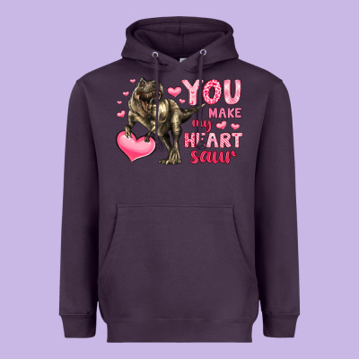 You Make My Heart Saur Heavyweight Hoodie Designed By Lillyallendesigns