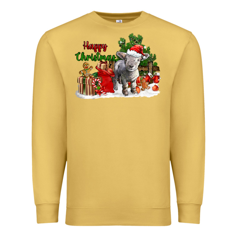 Happy Christmas Southdown Baby Sheep Premium Sweatshirt by LillyAllenDesigns | Teevron