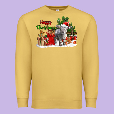 Happy Christmas Southdown Baby Sheep Premium Sweatshirt Designed By Lillyallendesigns