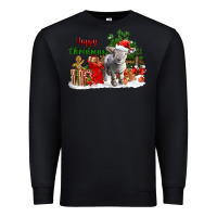 Black happy christmas southdown baby sheep Premium Sweatshirt - LillyAllenDesigns