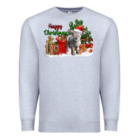 Heather Grey happy christmas southdown baby sheep Premium Sweatshirt - LillyAllenDesigns
