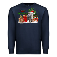 Navy happy christmas southdown baby sheep Premium Sweatshirt - LillyAllenDesigns