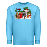 Ocean Blue happy christmas southdown baby sheep Premium Sweatshirt - LillyAllenDesigns