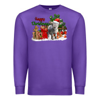 Purple happy christmas southdown baby sheep Premium Sweatshirt - LillyAllenDesigns