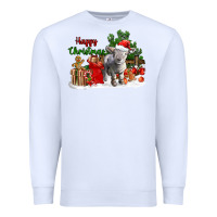 White happy christmas southdown baby sheep Premium Sweatshirt - LillyAllenDesigns