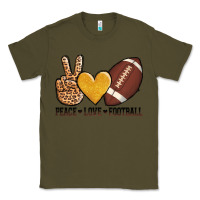 Army Green peace love football Classic Tee - AdoDesignShop