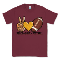 Burgundy peace love football Classic Tee - AdoDesignShop