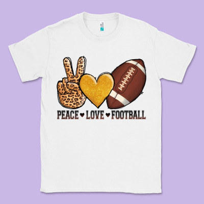 Peace Love Football Classic Tee Designed By Adodesignshop