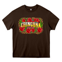 Chocolate Brown chingona Heavy Core Tee - Zillion Design Studio