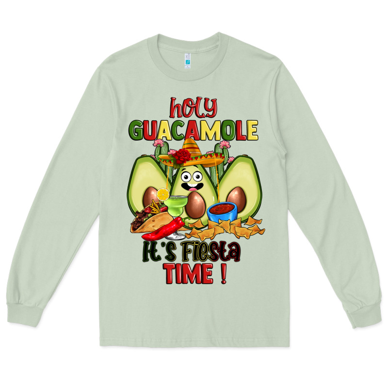 Holy Guacamole Its Fiesta Time Long Sleeve Tee by JahusDesignShop | Teevron