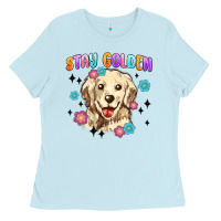 Baby Blue stay golden Ladies Tee - MaliasSmallBusiness