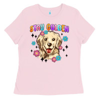 Bubblegum Pink stay golden Ladies Tee - MaliasSmallBusiness