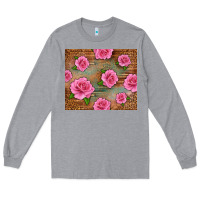 Heather Grey Western Pink Roses Long Sleeve Tee - LillyAllenDesigns