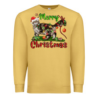 Antique Gold maine coon cat merry christmas Premium Sweatshirt - LillyAllenDesigns