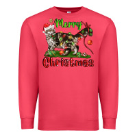 Cardinal maine coon cat merry christmas Premium Sweatshirt - LillyAllenDesigns
