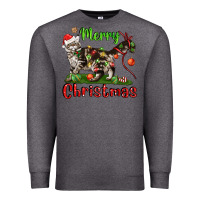 Charcoal Heather maine coon cat merry christmas Premium Sweatshirt - LillyAllenDesigns