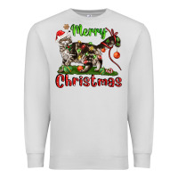Dove Grey maine coon cat merry christmas Premium Sweatshirt - LillyAllenDesigns