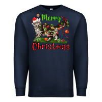 Navy maine coon cat merry christmas Premium Sweatshirt - LillyAllenDesigns
