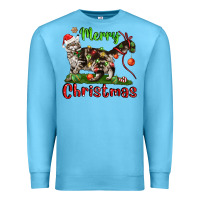 Ocean Blue maine coon cat merry christmas Premium Sweatshirt - LillyAllenDesigns