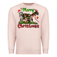 Pale Pink maine coon cat merry christmas Premium Sweatshirt - LillyAllenDesigns
