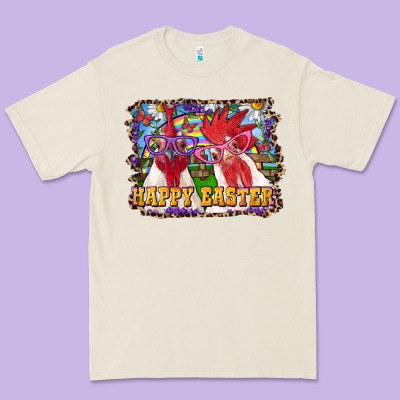 Premium Tee happy easter roosters