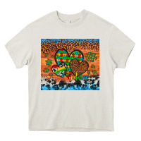 Cream autism awareness hearts leopard cowhide Heavy Core Tee - Artiststas