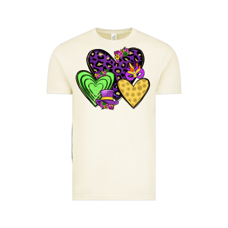 Hearts Mardi Gras Vintage Tee by JahusDesignShop | Teevron