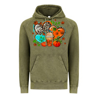Vintage Olive western leopard  fall   hearts Vintage Hoodie - AdoDesignShop