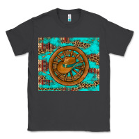 Smoke cowboy hat turquoise aztec background old wheel Classic Tee - Artiststas