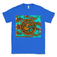 True Royal cowboy hat turquoise aztec background old wheel Classic Tee - Artiststas
