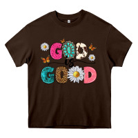 Chocolate Brown god is good Heavy Core Tee - texasbilliewilder