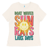 Bone boat waves sun rays lake days Ladies Tee - JahusDesignShop