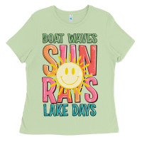 Boat Waves Sun Rays Lake Days Ladies Tee | Teevron