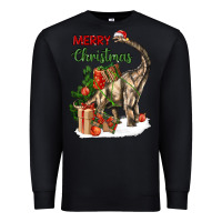 Black merry christmas brachiosaurus Premium Sweatshirt - LillyAllenDesigns