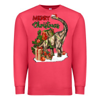 Cardinal merry christmas brachiosaurus Premium Sweatshirt - LillyAllenDesigns