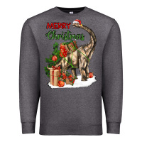 Charcoal Heather merry christmas brachiosaurus Premium Sweatshirt - LillyAllenDesigns