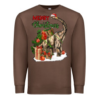 Chestnut merry christmas brachiosaurus Premium Sweatshirt - LillyAllenDesigns
