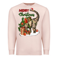 Pale Pink merry christmas brachiosaurus Premium Sweatshirt - LillyAllenDesigns